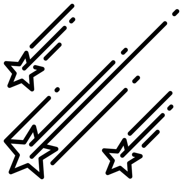Galaxy, Space, Meteor, Falling, Comet, Universe, Astronomy icon from Space Travel Outline - Vektori, kuva