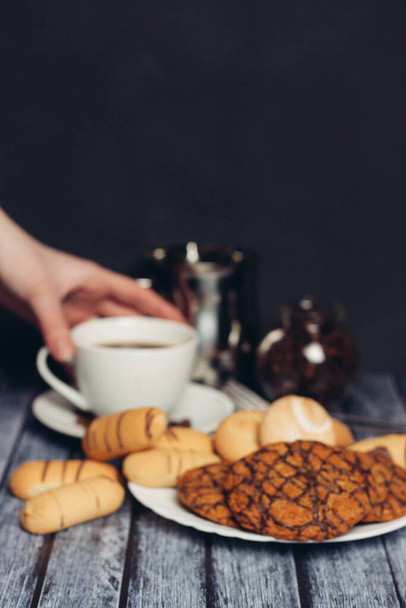 cookies on a plate sweets tea party breakfast dessert - Foto, Imagem