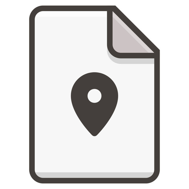 документ, файл, маркер, карта, местоположение, значок вывода - Вектор,изображение