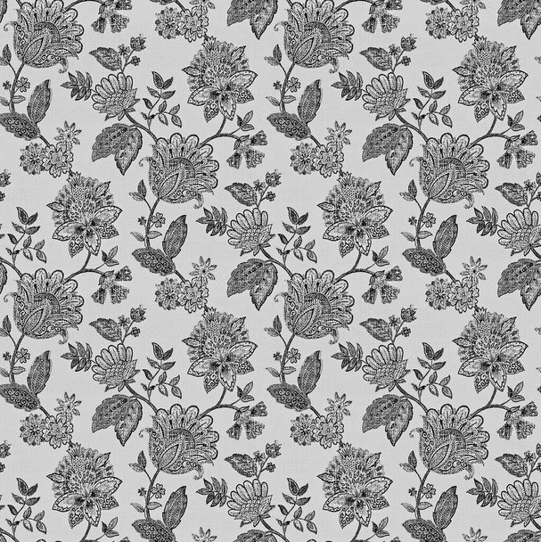 padrão de design de flor sem costura com cor cinza e preto - Foto, Imagem