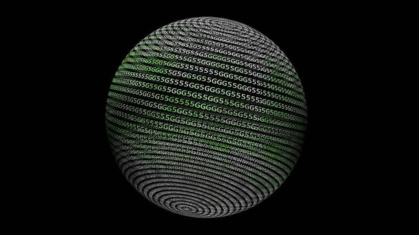 3D illustration 5G text on sphere concept - Foto, imagen