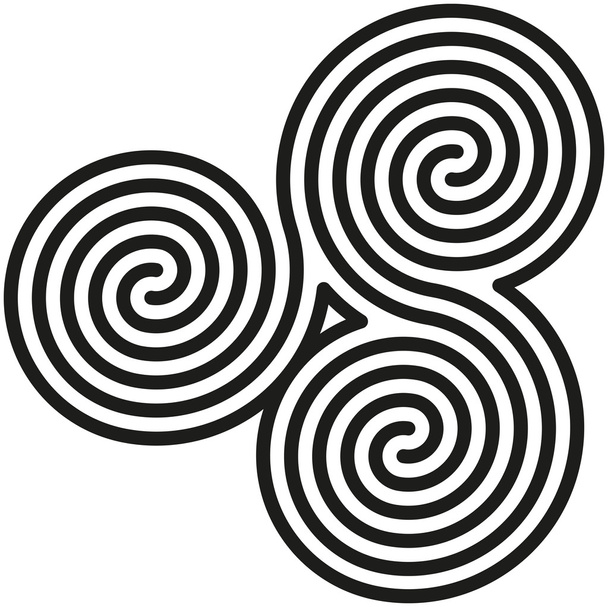 spirale Celtic podwójne labyrinthdruck - Wektor, obraz