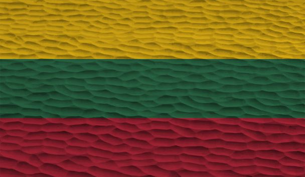 Lithuania flag with waving grunge texture. Vector background. - Vector, Image