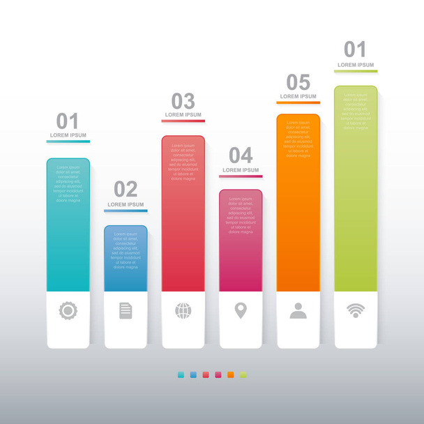 Bar Chart Graph Diagram Statistical Business Infographic Element Template - Vector, afbeelding