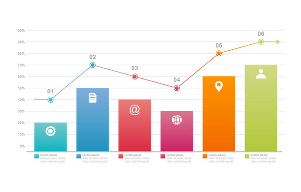 Bar Chart Graph Diagram Statistical Business Infographic Element Template - Vector, imagen