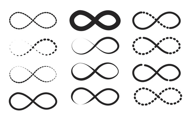 Set infinity. Arrow icon. Outline symbol. Line style vector. Stock image. EPS 10. - Vector, Image