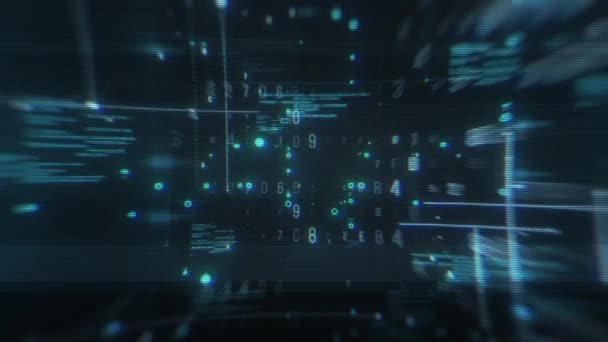 Digital Blue Abstract Information Technology Screen Background Loop - Footage, Video