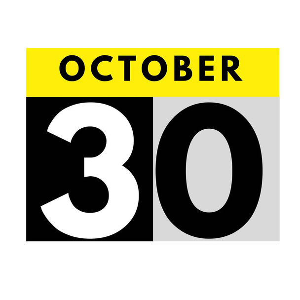 30 Ekim. Ekim ayı için düz günlük takvim simgesi. Tarih, gün, ay. takvim - Fotoğraf, Görsel