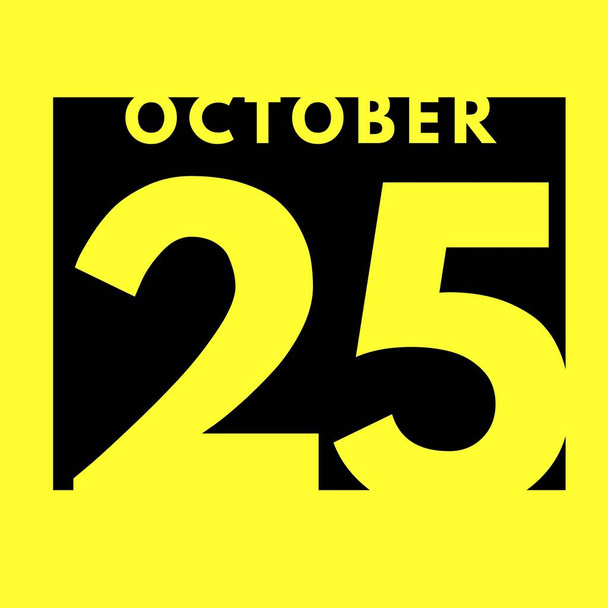 25 Οκτωβρίου. επίπεδη σύγχρονη ημερήσια εικονίδιο ημερολογίου .date, ημέρα, μήνας .calendar για το μήνα Οκτώβριο - Φωτογραφία, εικόνα