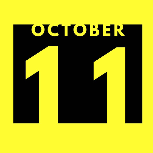 11. Oktober. flache moderne Tageskalendersymbol .date, day, month .calendar für den Monat Oktober - Foto, Bild