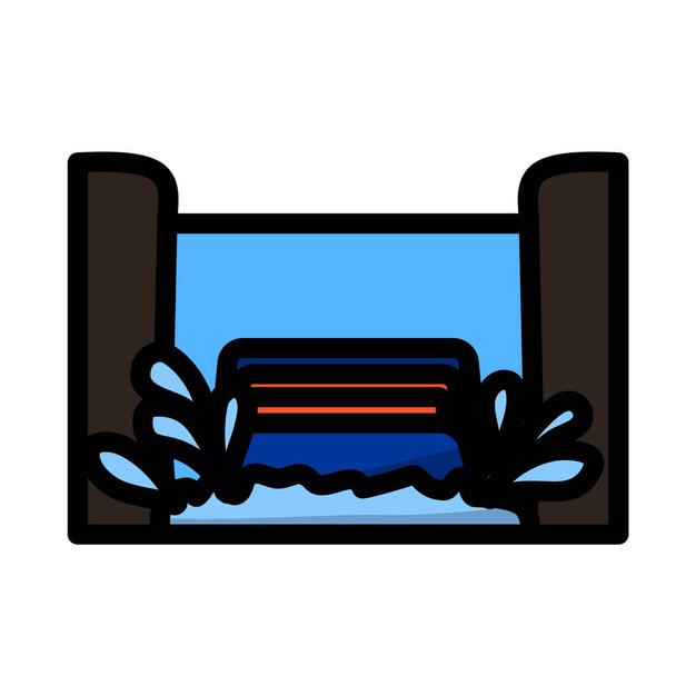 Icono del paseo en barco acuático. Esquema editable con diseño de relleno de color. Ilustración vectorial. - Vector, Imagen