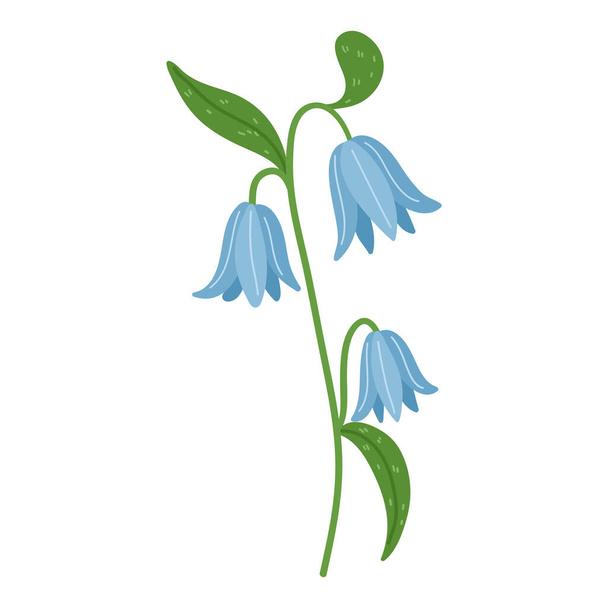 Blaue Wildblume im flachen Stil - Vektor, Bild
