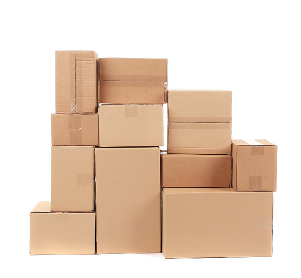 Stack of cardboard boxes. - 写真・画像