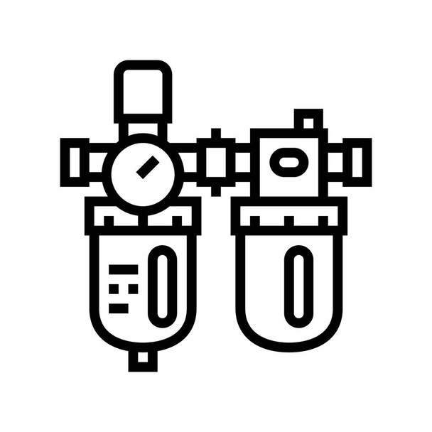 Filter der Luftkompressorlinie Icon Vektor Illustration - Vektor, Bild