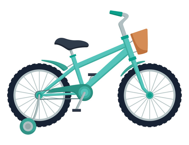 Enfant vélo sur fond blanc. Enfants vélo, illustration vectorielle - Vecteur, image