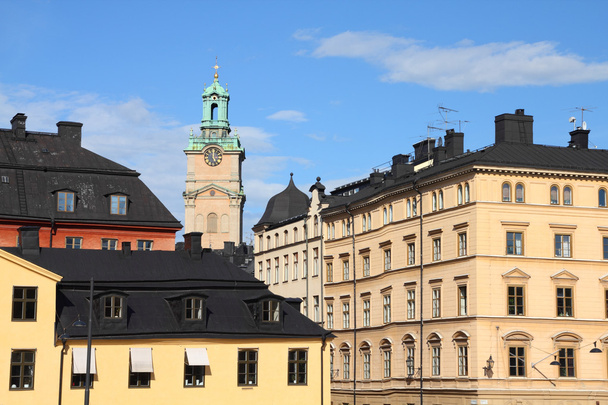 Stockholm, Sweden. View of Munkbron public square at Gamla Stan (the Old Town), Stadsholmen island. - Fotó, kép