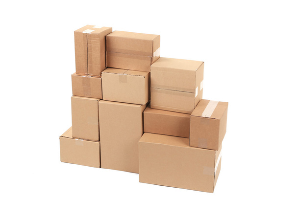 Stacks of cardboard boxes. - Foto, afbeelding