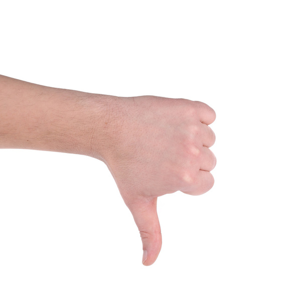 Thumb down male hand sign. - Fotoğraf, Görsel
