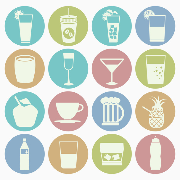 Set de bebidas iconos
 - Vector, Imagen