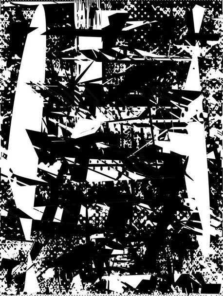 Zmatené pozadí v černobílé textuře se škrábanci a čárami. Abstraktní vektorová ilustrace. - Vektor, obrázek