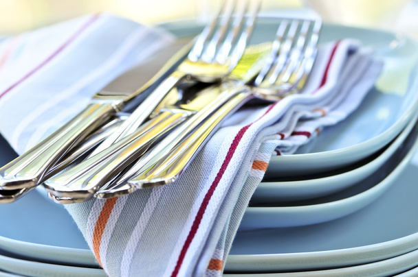 Plates and cutlery - Photo, Image