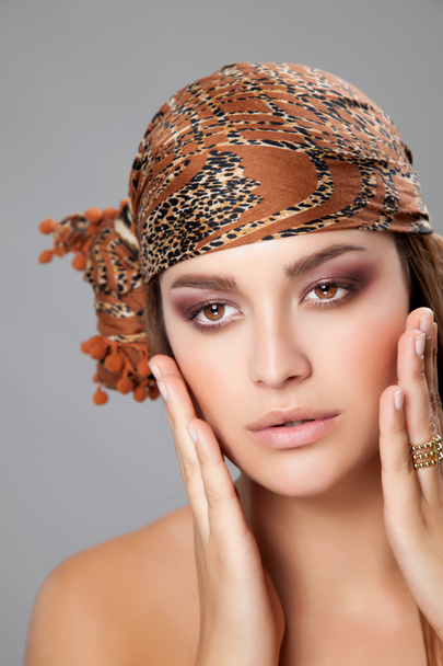 Caucasian beauty wearing a headscarf - Photo, image