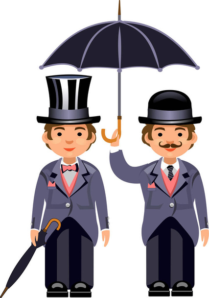 Dibujos animados dos caballeros londinenses ' - Vector, imagen
