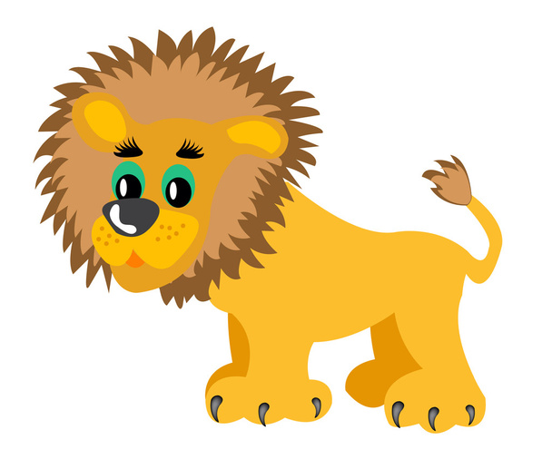 Drawing animal lion on white background - Vector, Image