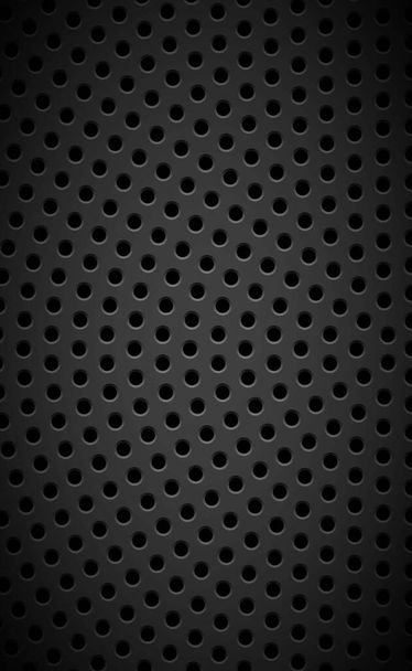Material metal perforado textura de fondo oscuro - Ilustración vectorial - Vector, Imagen