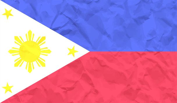 Bandiera filippina con grunge texture ondulante. Sfondo vettoriale. - Vettoriali, immagini