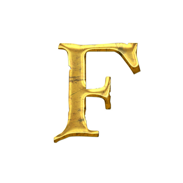 High quality old shining Letter F. - Photo, Image