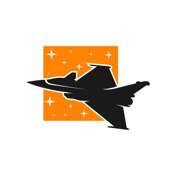 Projeto de logotipo de manobra de avião de caça - Vetor, Imagem