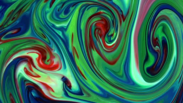 Värikäs kaaos muste levitä neste turbulenssi liike  - Materiaali, video