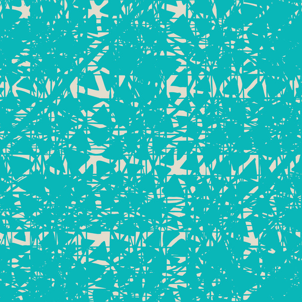 Watercolor Shoji Design. Kimono Tile.  Organic Minimal Grid. Batik Tie Dye Border. Stencil Japan Background. Beige and Turquoise Shibori Seamless Pattern. Tie Dye Abstract Texture. - Vector, Imagen