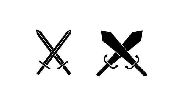 Espada arma logo plantilla ilustración diseño - Foto, imagen