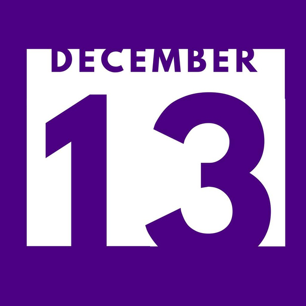 13 décembre. flat modern daily calendar icon .date, jour, mois .calendar pour le mois de décembre - Photo, image