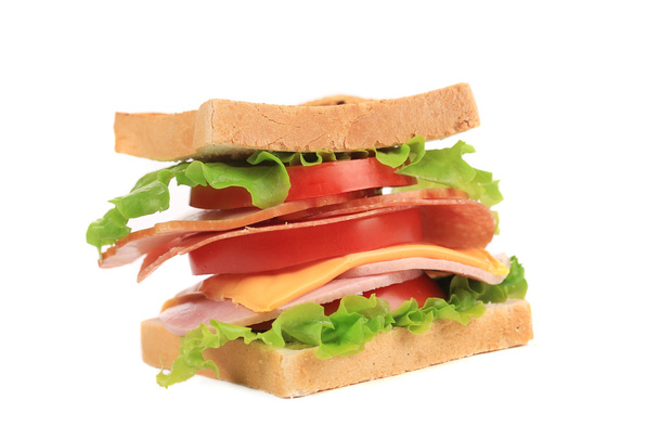 Sandwich with bacon and vegetables. - Valokuva, kuva