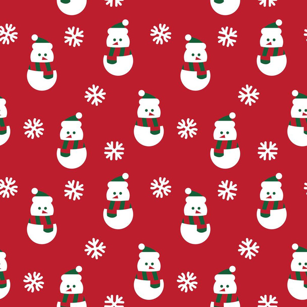 Weihnachten Schneemann nahtlose Mustergestaltung für Website-Grafiken, Mode Textil - Vektor, Bild