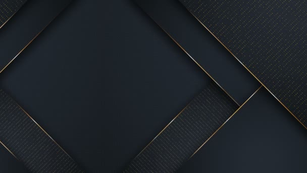 Abstrakter Luxus-Hintergrund. polygonales Muster. schwarze und goldene Linien. Seamless loop computer generated motion graphics. Video 3840x2160. - Filmmaterial, Video