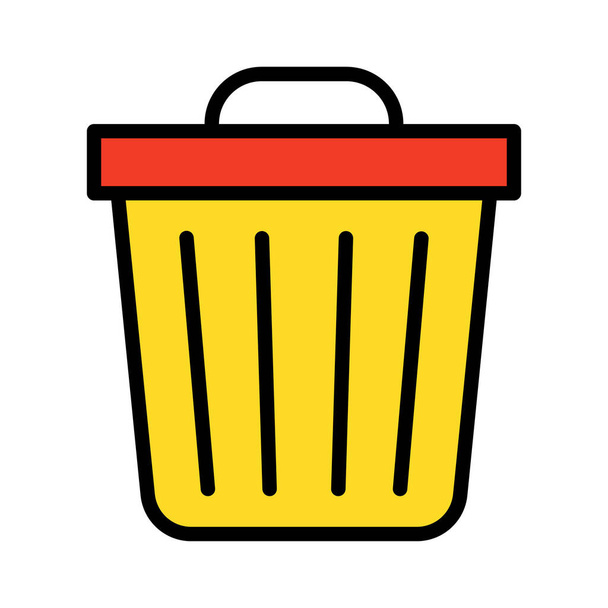 Mülleimer, Müllisoliertes Vektorsymbol, das leicht modifiziert oder bearbeitet werden kann - Vektor, Bild