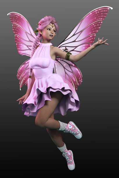Pink Fae with Wings in Chucks - Фото, зображення