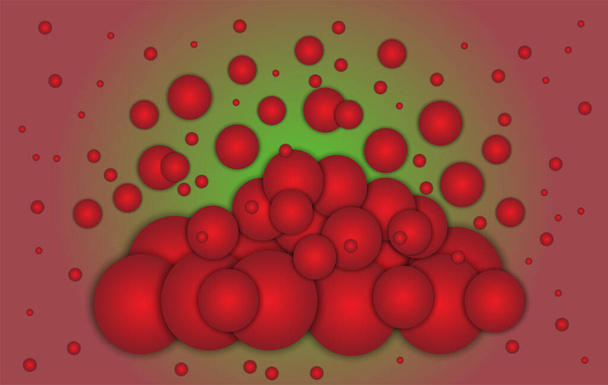 Montones de bolas redondas rojas para su uso. - Vector, Imagen