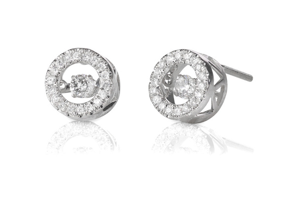 Diamond Halo floating stud earrings - Photo, Image