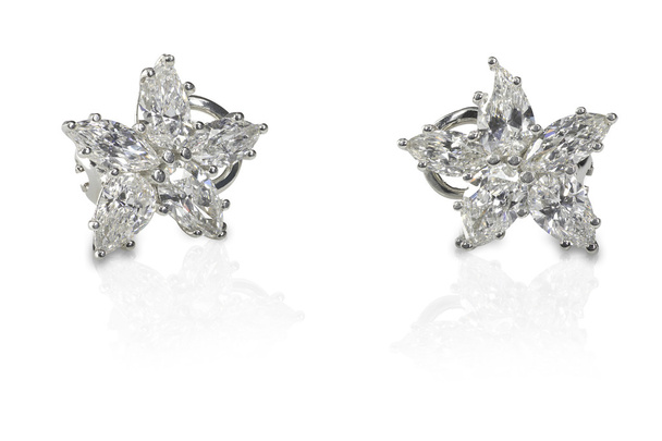 Boucles d'oreilles multi marquise diamant goujon
 - Photo, image