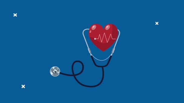 medische stethoscoop met hart cardio - Video