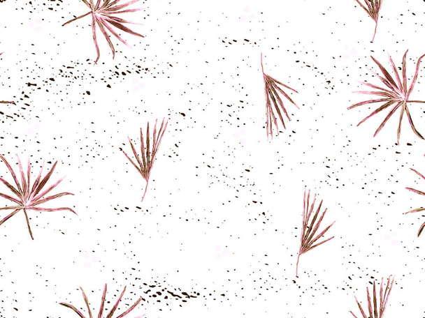 赤いバラのエキゾチックなパターン。モンステラとハイビスカスの花熱帯花束。ハワイのTシャツと水着のタイル。水平ロマンチックな野生のベクトルエキゾチックなタイル。ボニー春の植物デザイン. - 写真・画像