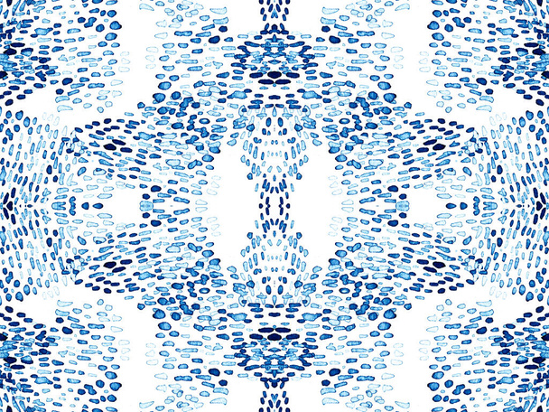Indigo Navy Blue Leopard Zökkenőmentes minta. Akvarell kézzel rajzolt gepárd nyomtatás. Vadbőr Egzotikus textúra. Geometrikus szőrme háttér. Leopárd és Jaguár Bőr. Akvarell Kézzel festett bőrminta. - Fotó, kép