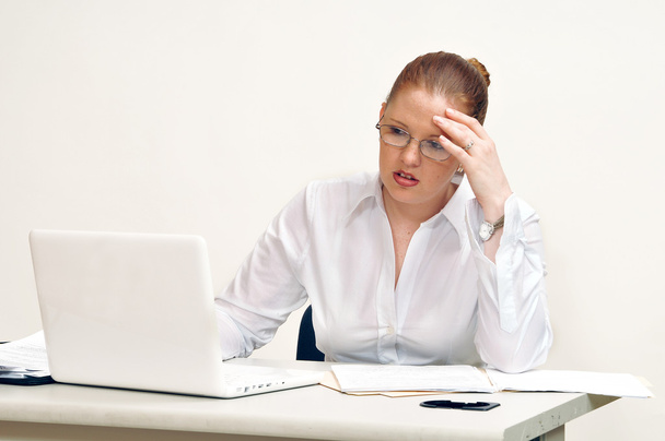 Young Stressed Business Woman - Photo, Image