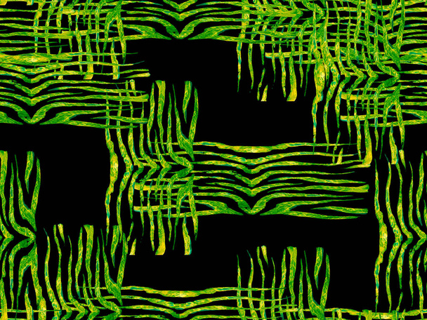 Green und Aqua Menthe Aquarell Camouflage Design. Abstrakte Safari-Fliese. Zebra Skin Print. Animal Camouflage Hintergrund. Geometrische Tiertextur. Afrikanisches Muster. Streifen Nahtloses Muster. - Foto, Bild