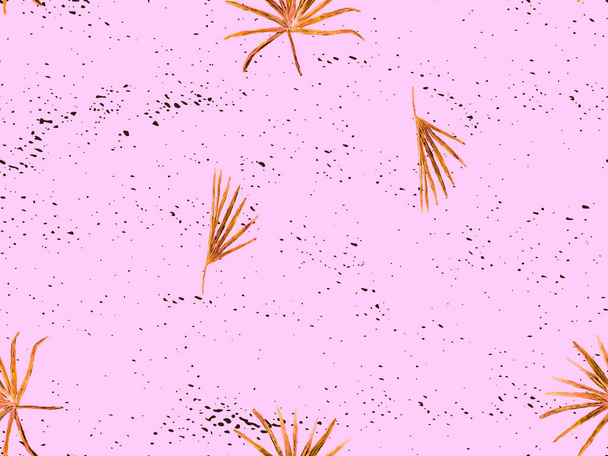 Rood rooskleurig exotisch patroon. Monstera bladeren en hibiscus bloemen in zomerse print. Hawaiiaanse t-shirt en badmode tegel. Horizontaal california natuurlijke textuur ontwerp. Bonny voorjaar botanische ontwerp. - Foto, afbeelding